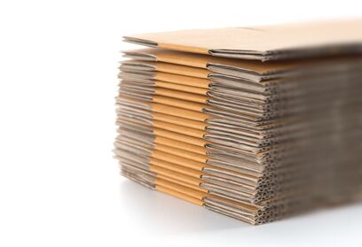 Warehouse of stock corrugated boxes